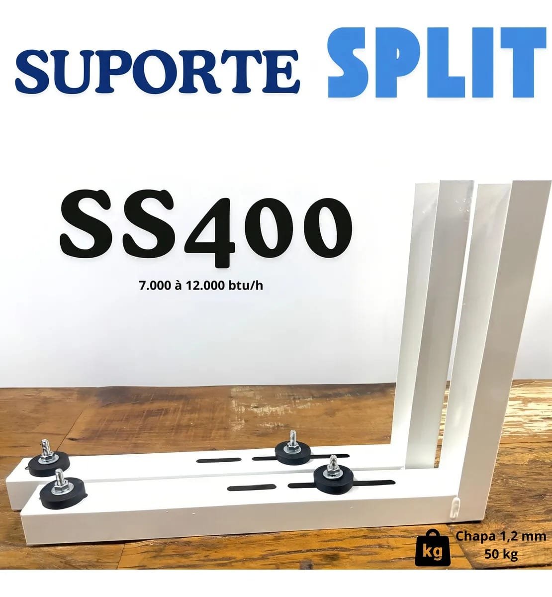 SUPORTE TIPO U EM FORMATO “L” SS400 – DE 7.000 á 12.000 BTU/H (Caixa com 12 pares) - Imagem 8